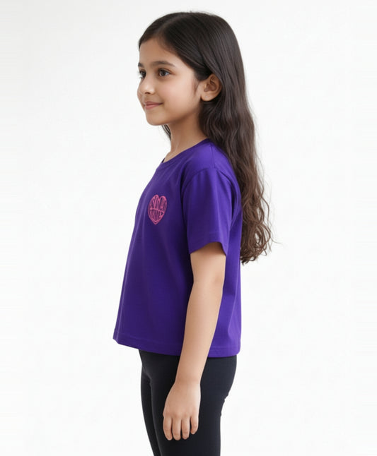 SUMMER TIME PURPLE GIRLS T-SHIRT-PURPLE