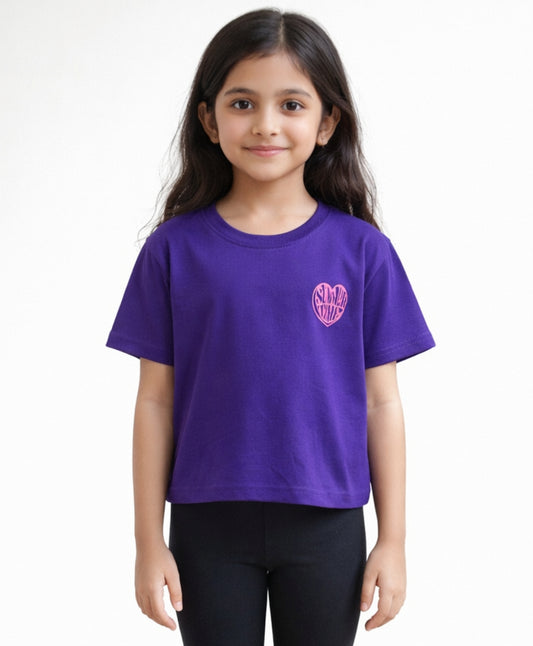 SUMMER TIME PURPLE GIRLS T-SHIRT-PURPLE
