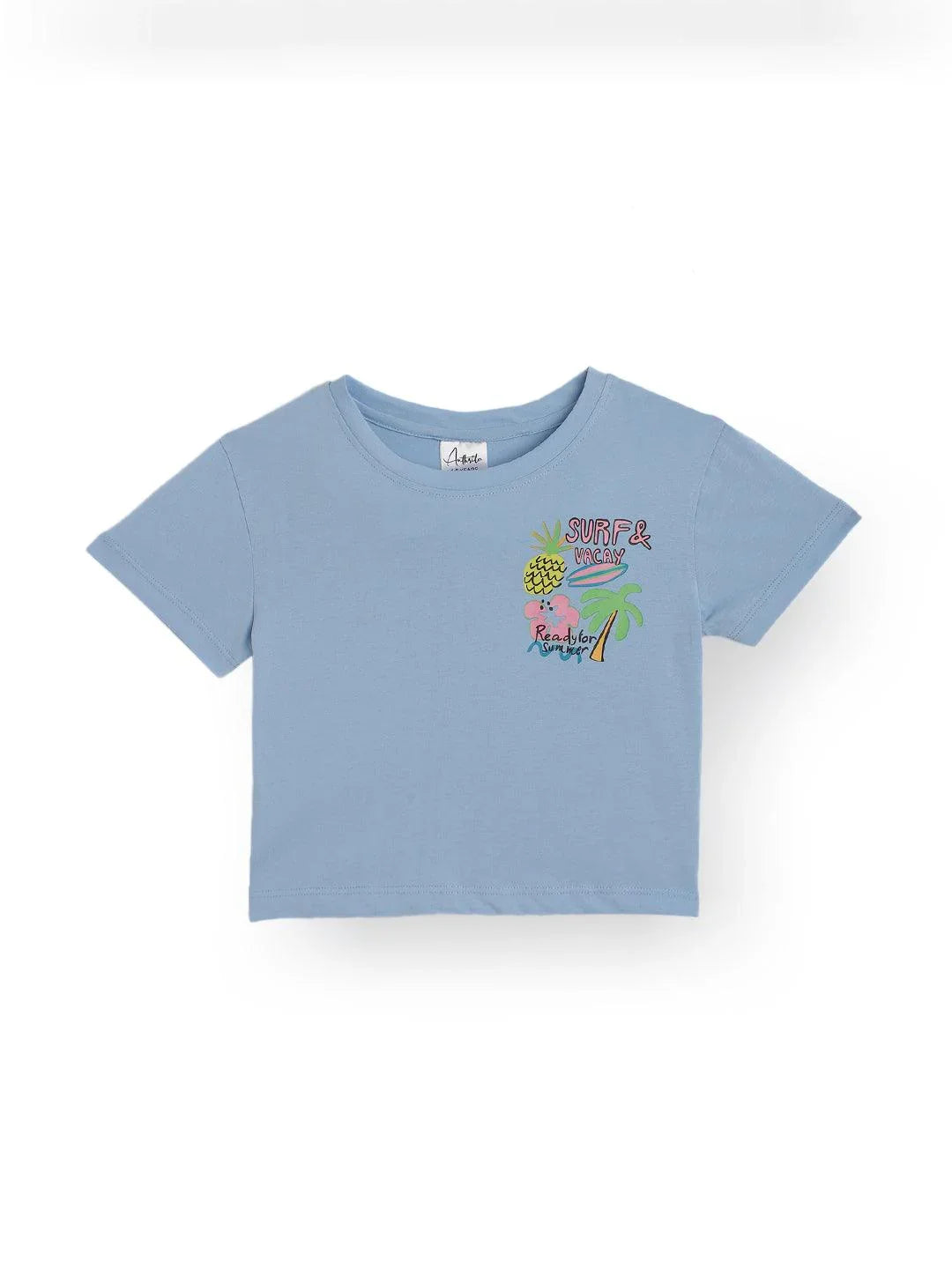 SURF VACAY SKY SUMMER GIRLS T-SHIRT - SKY - Anthrilo 