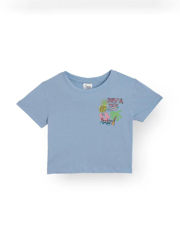 SURF VACAY SKY SUMMER GIRLS T-SHIRT - SKY - Anthrilo 