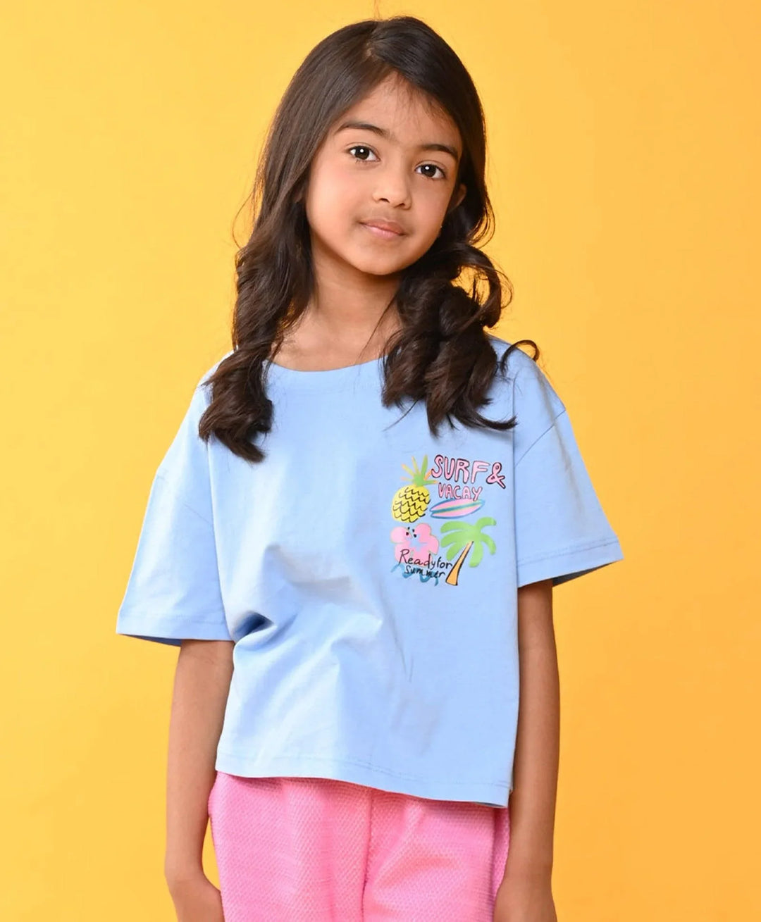 SURF VACAY SKY SUMMER GIRLS T-SHIRT - SKY - Anthrilo 
