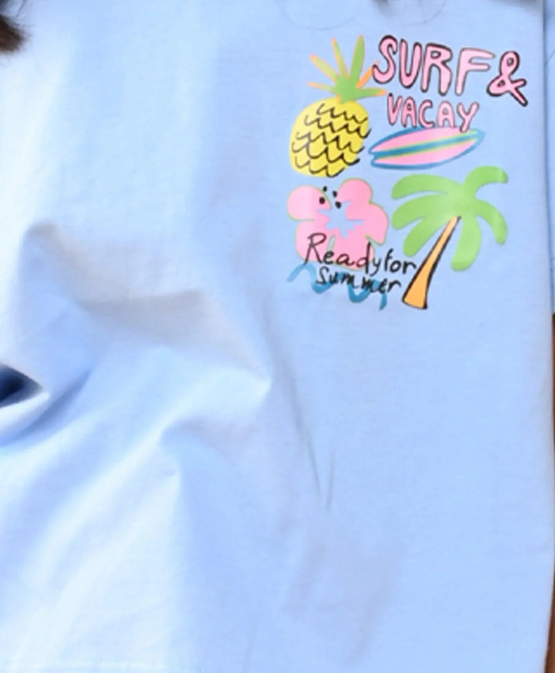 SURF VACAY SKY SUMMER GIRLS T-SHIRT - SKY - Anthrilo 