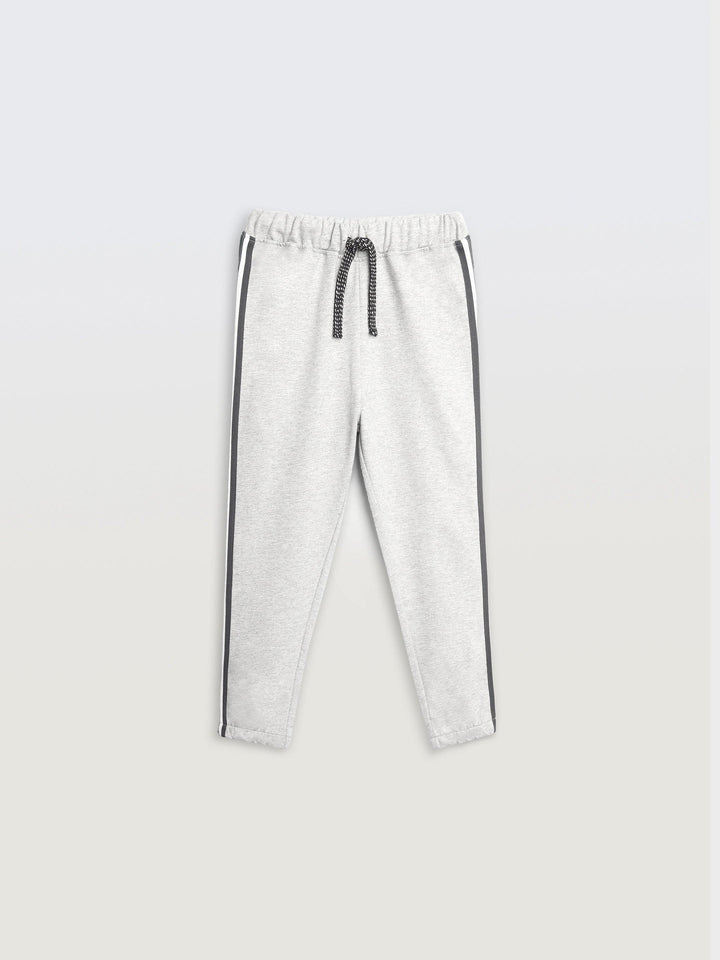 Grey Melange Side Tape Boys Summer Jogger - Grey