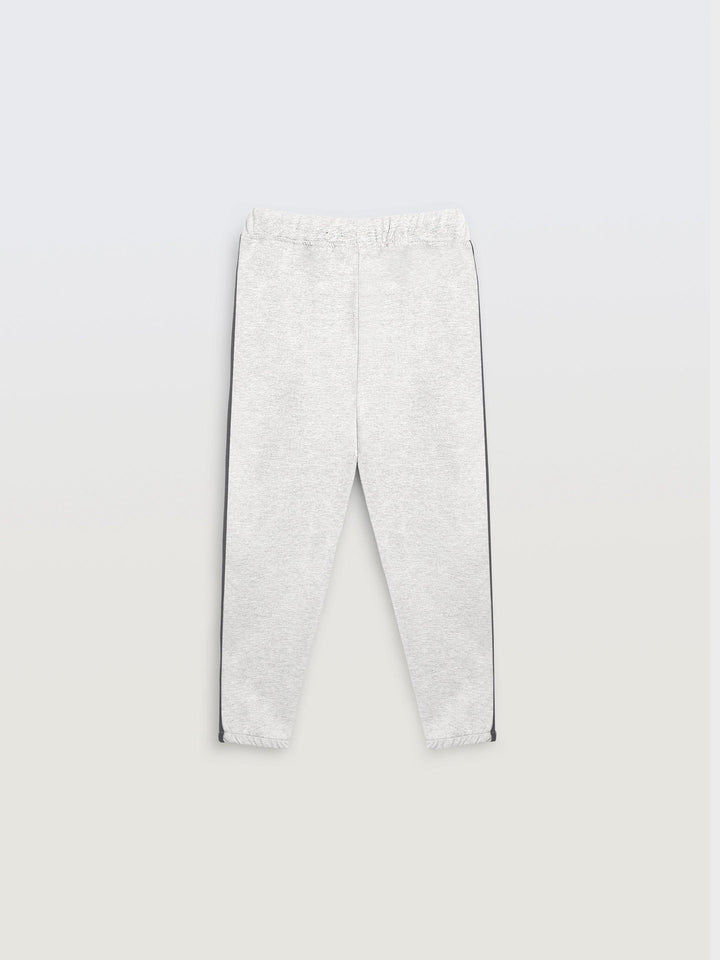Grey Melange Side Tape Boys Summer Jogger - Grey