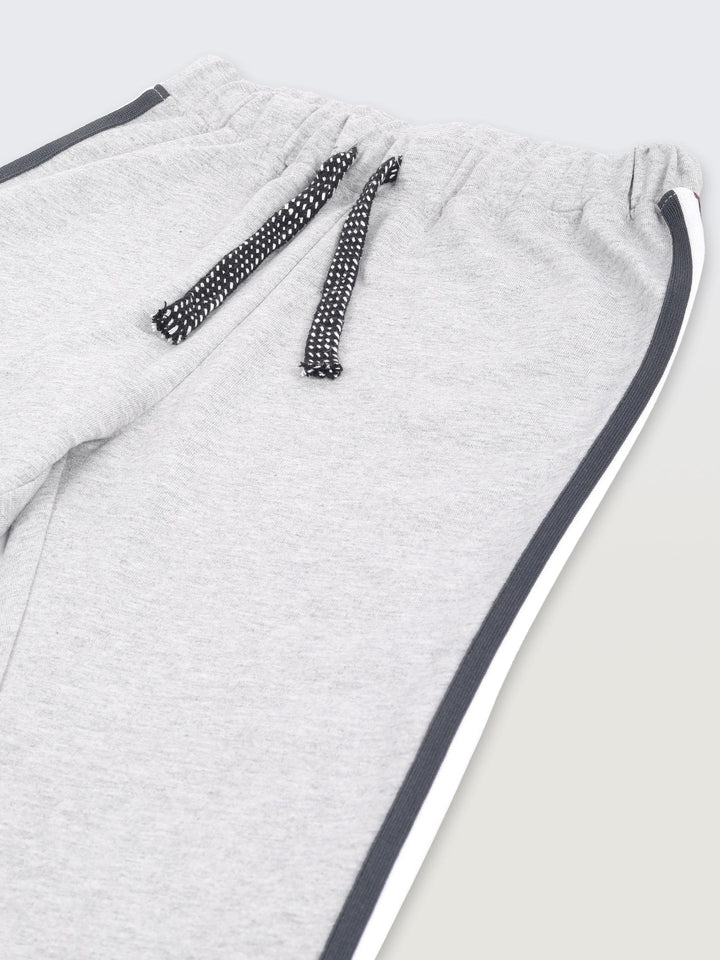 Grey Melange Side Tape Boys Summer Jogger - Grey