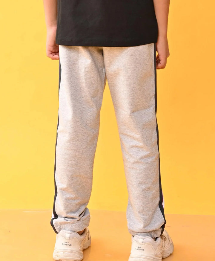 Grey Melange Side Tape Boys Summer Jogger - Grey