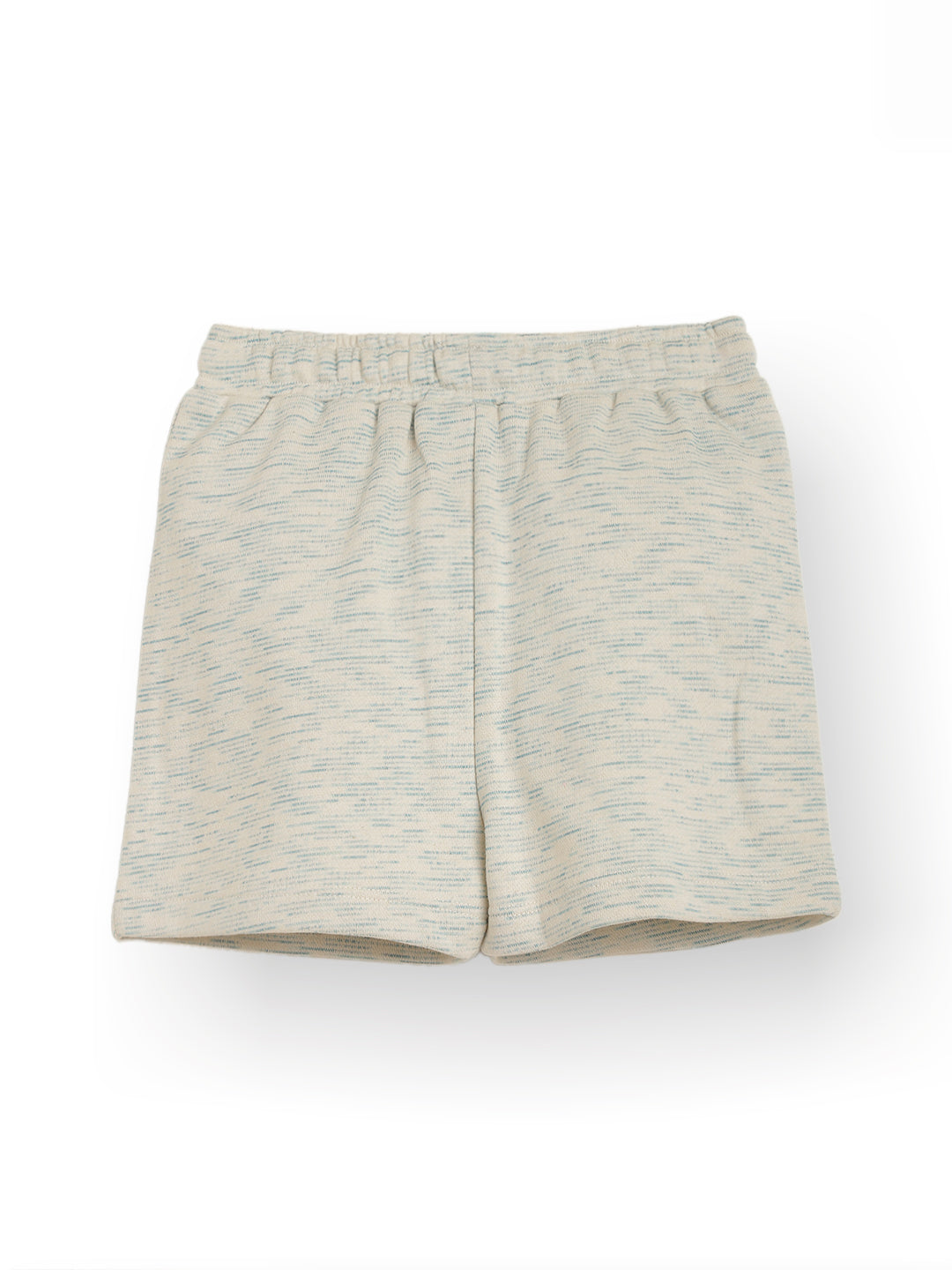 BLUE WHITE TEXTURED SUMMER GIRLS SHORTS - WHITE