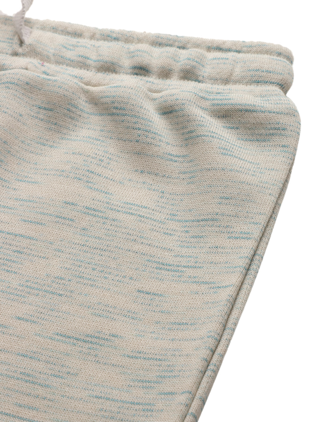 BLUE WHITE TEXTURED SUMMER GIRLS SHORTS - WHITE