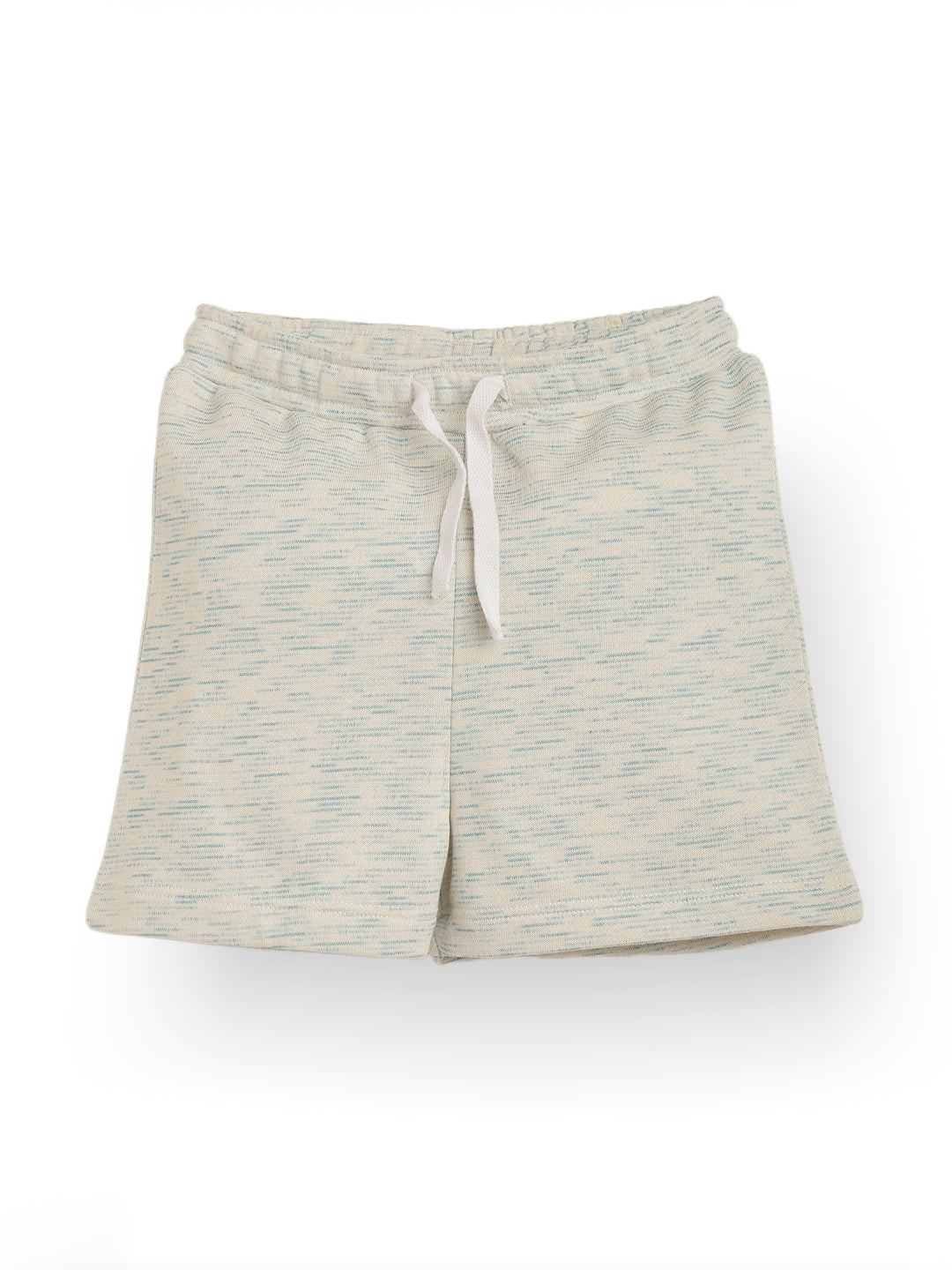 BLUE WHITE TEXTURED SUMMER GIRLS SHORTS - WHITE