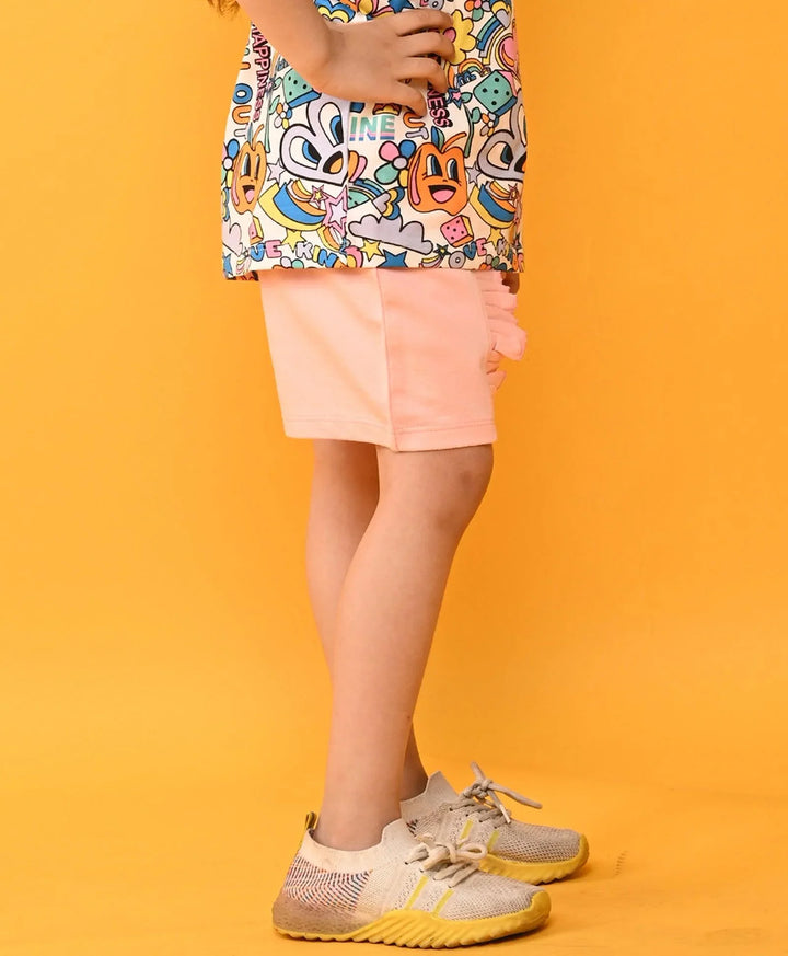 PINK FRILL GIRLS SUMMER SHORTS - PINK - Anthrilo 