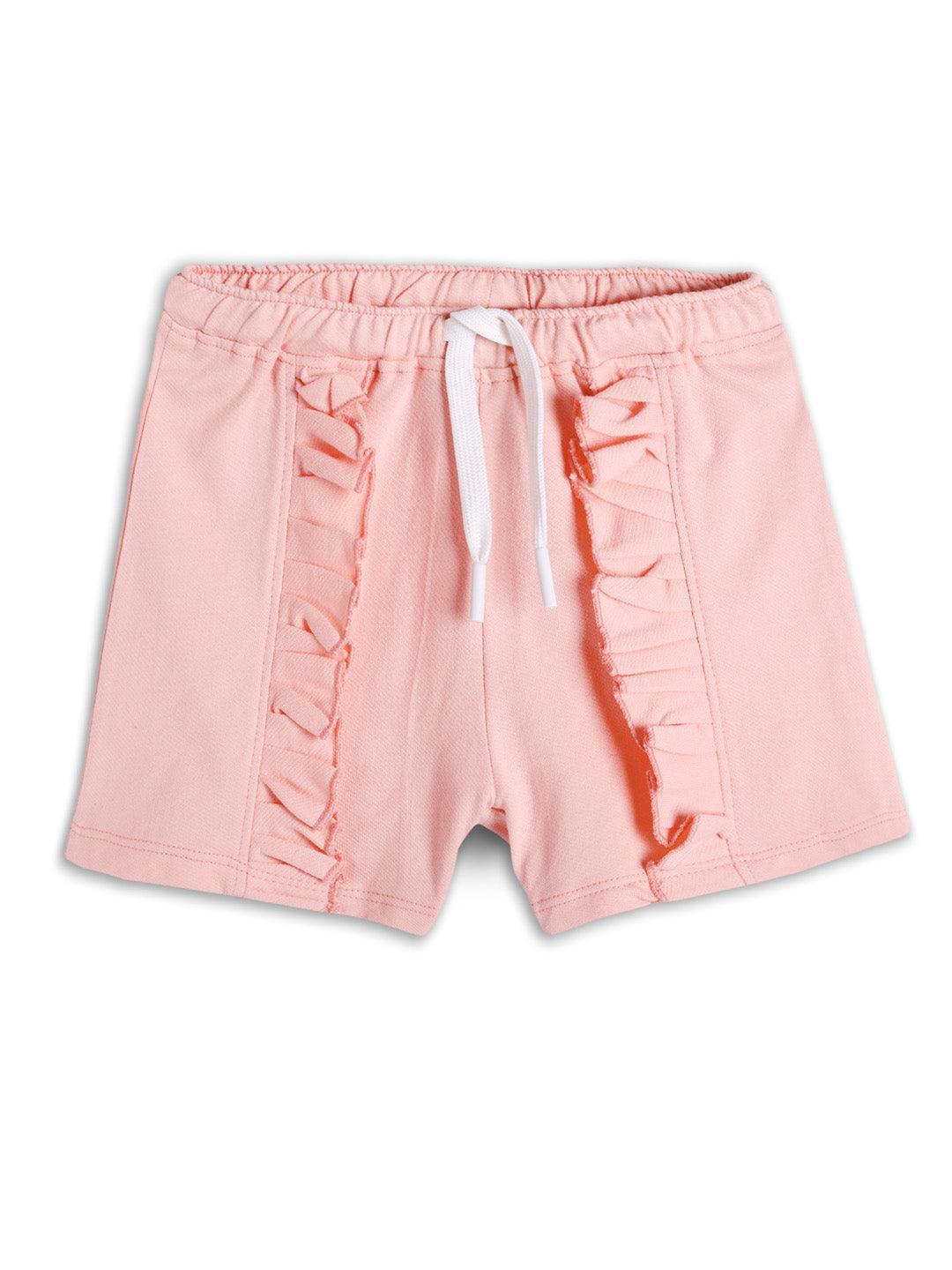 PINK FRILL GIRLS SUMMER SHORTS - PINK - Anthrilo 