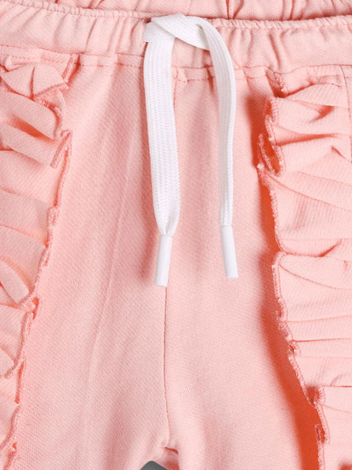 PINK FRILL GIRLS SUMMER SHORTS - PINK - Anthrilo 