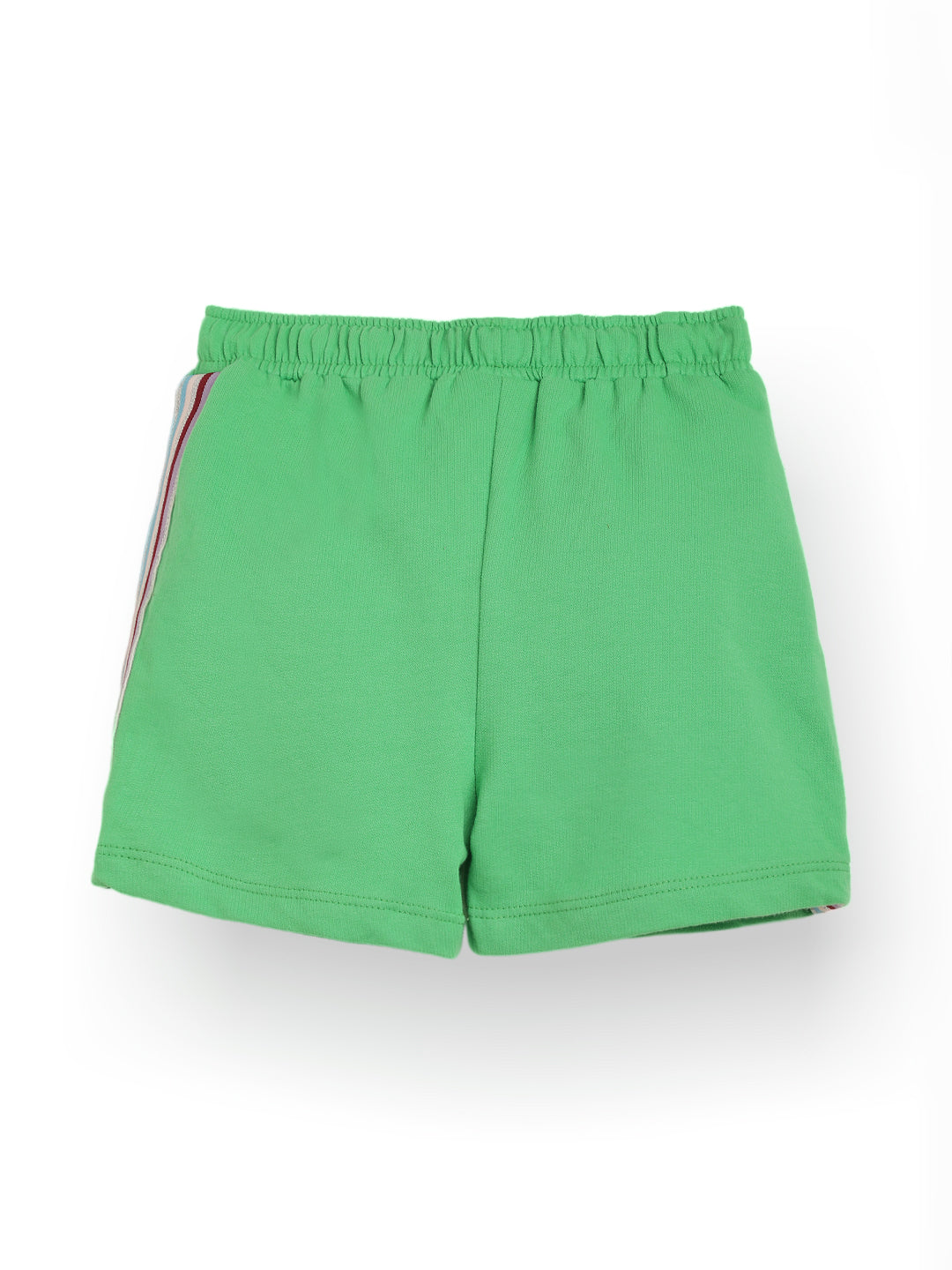 SIDE TAPE GREEN GIRLS SUMMER SHORTS - GREEN