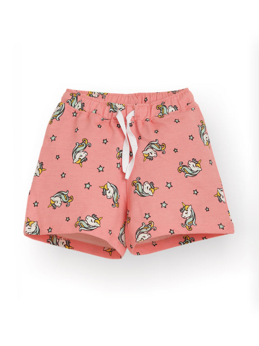 SUMMER GIRLS UNICORN STARS SHORTS - PINK