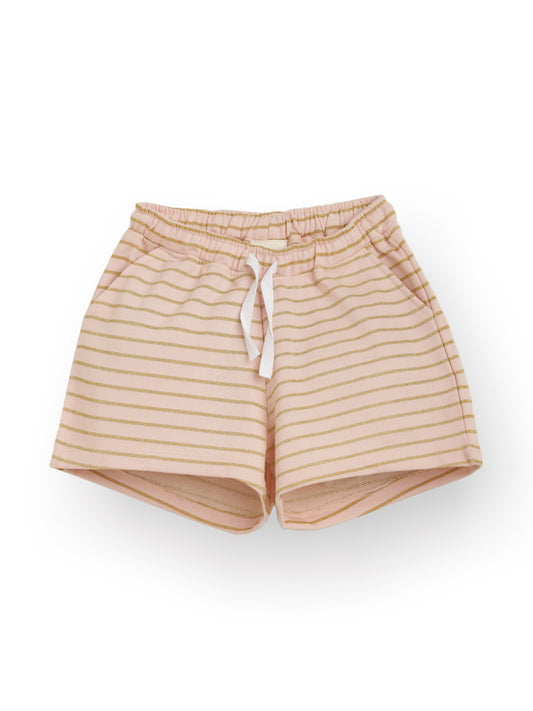 SUMMER GOLD STRIPED GIRLS SHORTS - PINK