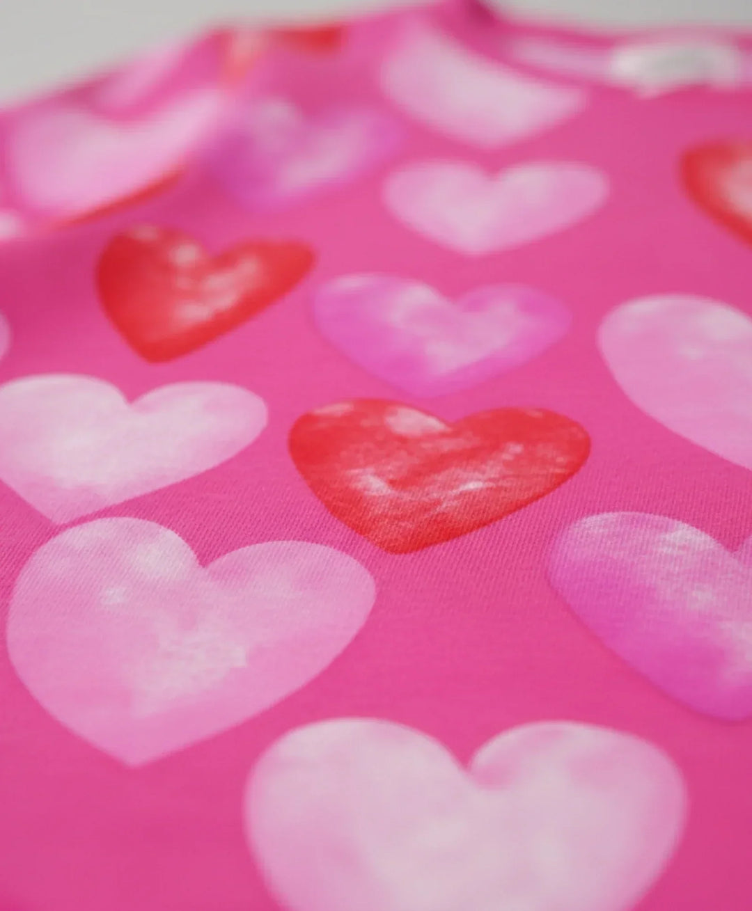 PINK HEARTS SHORT SLEEVE PYJAMA SET - PINK - Anthrilo 