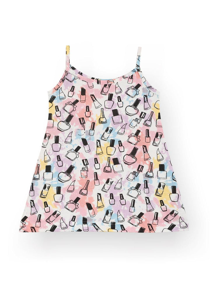 NAIL PAINT SUMMER STRAPPY GIRLS TOP - PINK - Anthrilo 
