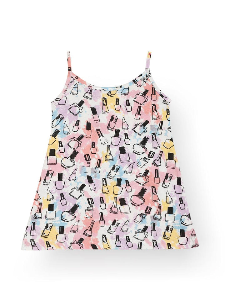 NAIL PAINT SUMMER STRAPPY GIRLS TOP - PINK - Anthrilo 