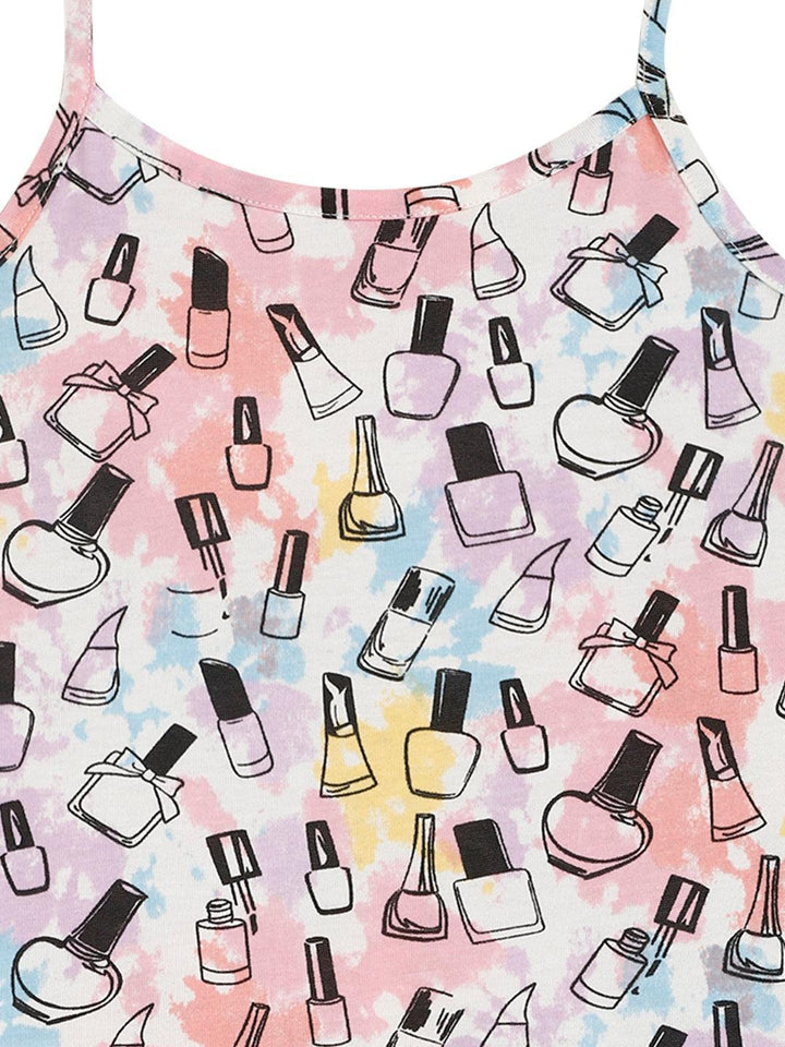 NAIL PAINT SUMMER STRAPPY GIRLS TOP - PINK - Anthrilo 