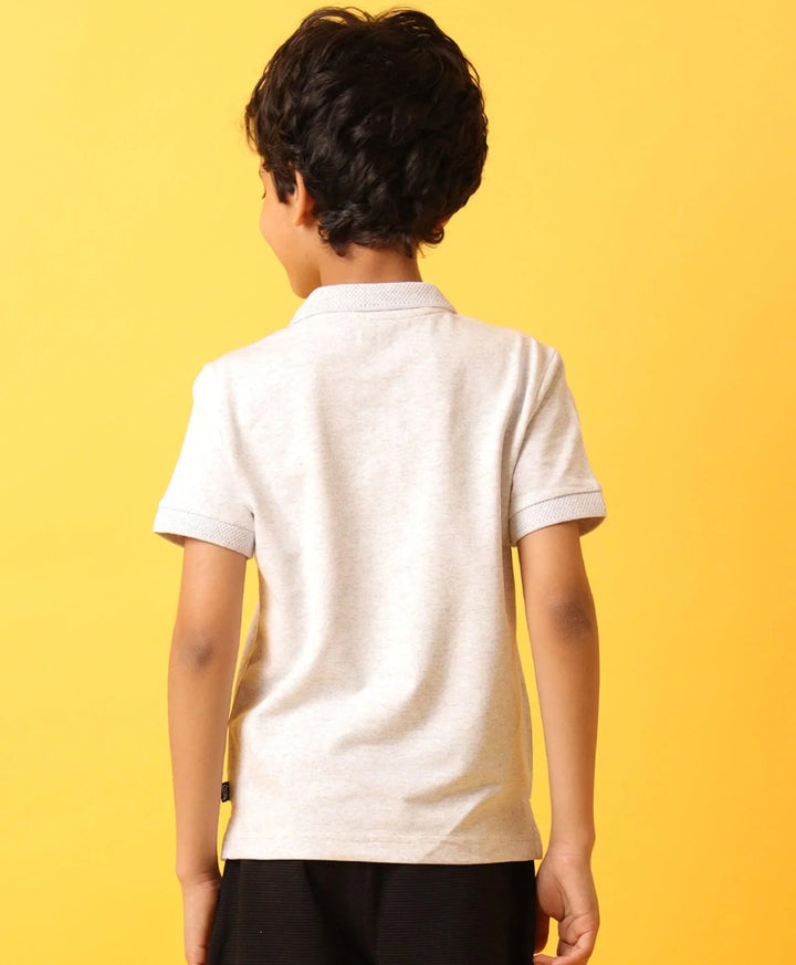 PARADISE ISLAND GREY SUMMER BOYS POLO T-SHIRT - GREY - Anthrilo 