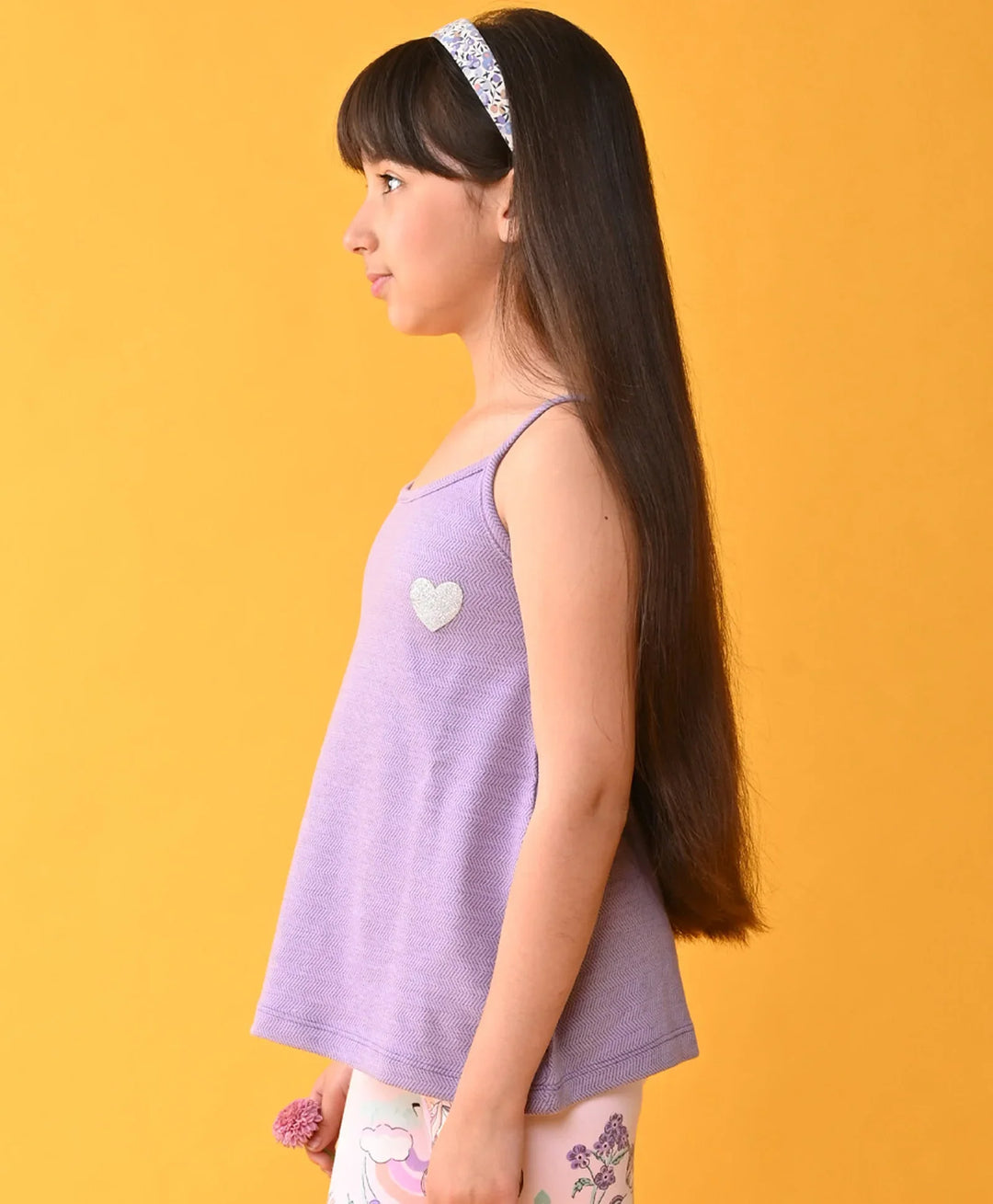 PURPLE HEART SUMMER STRAPPY GIRLS TOP - PURPLE - Anthrilo 