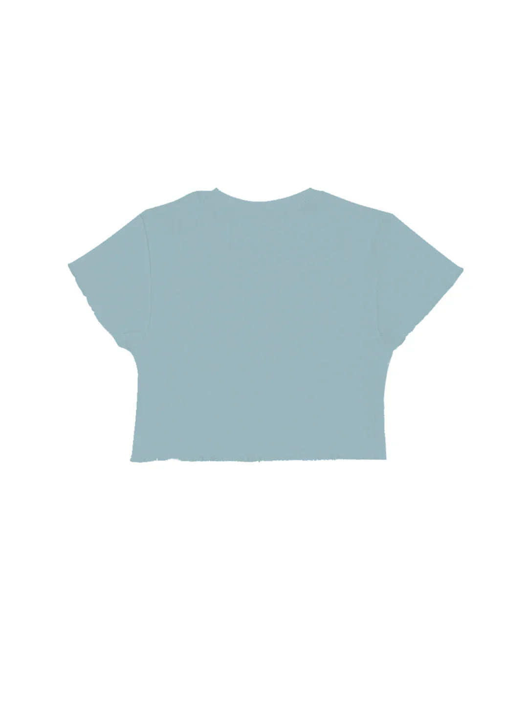 Striped Ribbed Sky Summer Girls T-Shirt - Sky - Anthrilo 