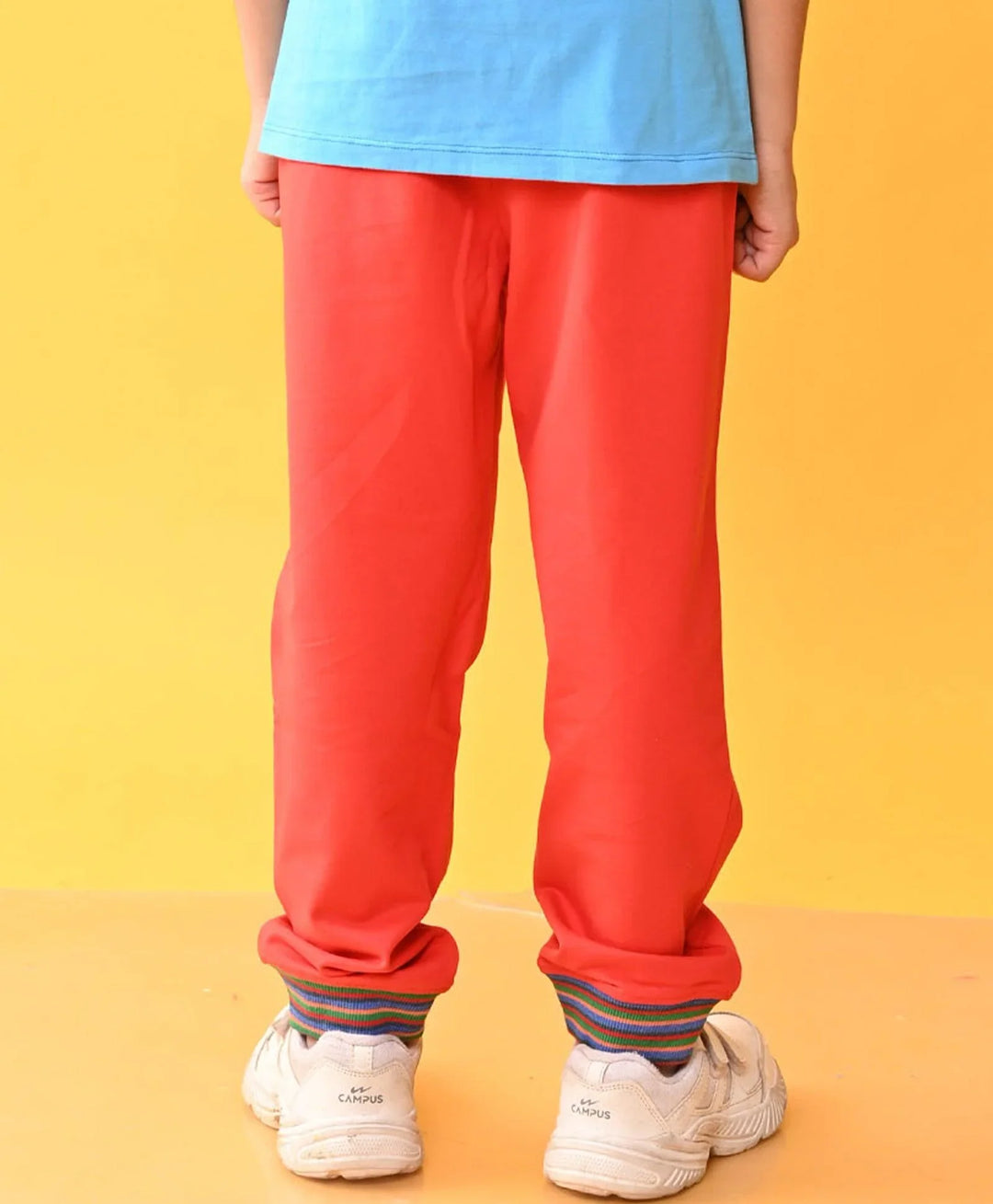 RED JOGGER WITH STRIPED RIB - RED - Anthrilo 