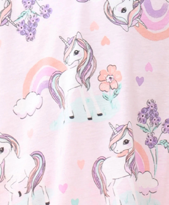 Unicorn Summer Strappy Girls Top - Pink
