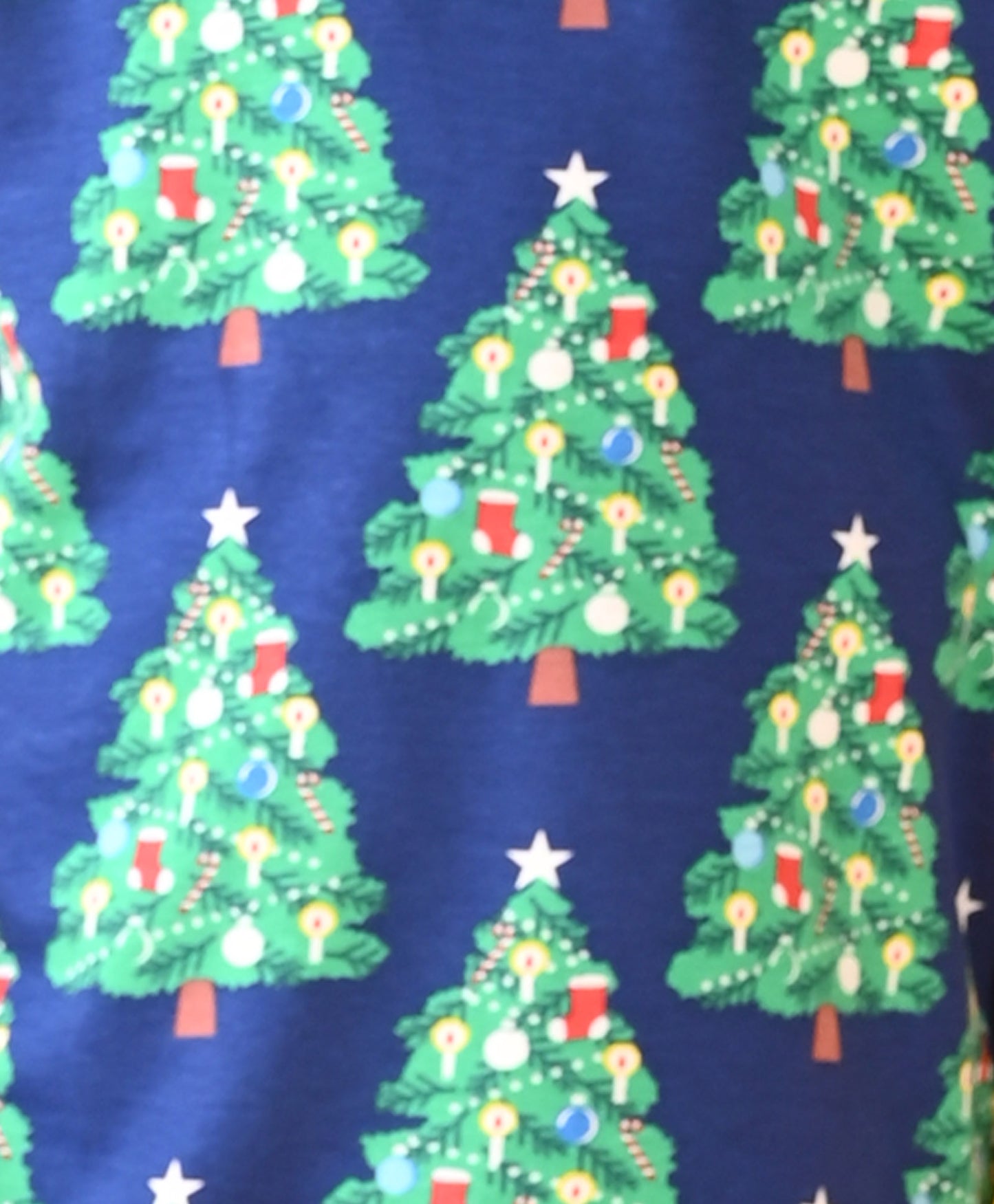 CHRISTMAS TREE BLUE SHORT SLEEVE PYJAMA SET D - BLUE