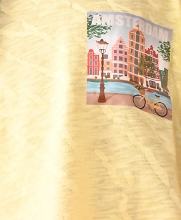 AMSTERDAM YELLOW TSHIRT HEART PINK LEGGINGS SET - YELLOW /PINK - Anthrilo 