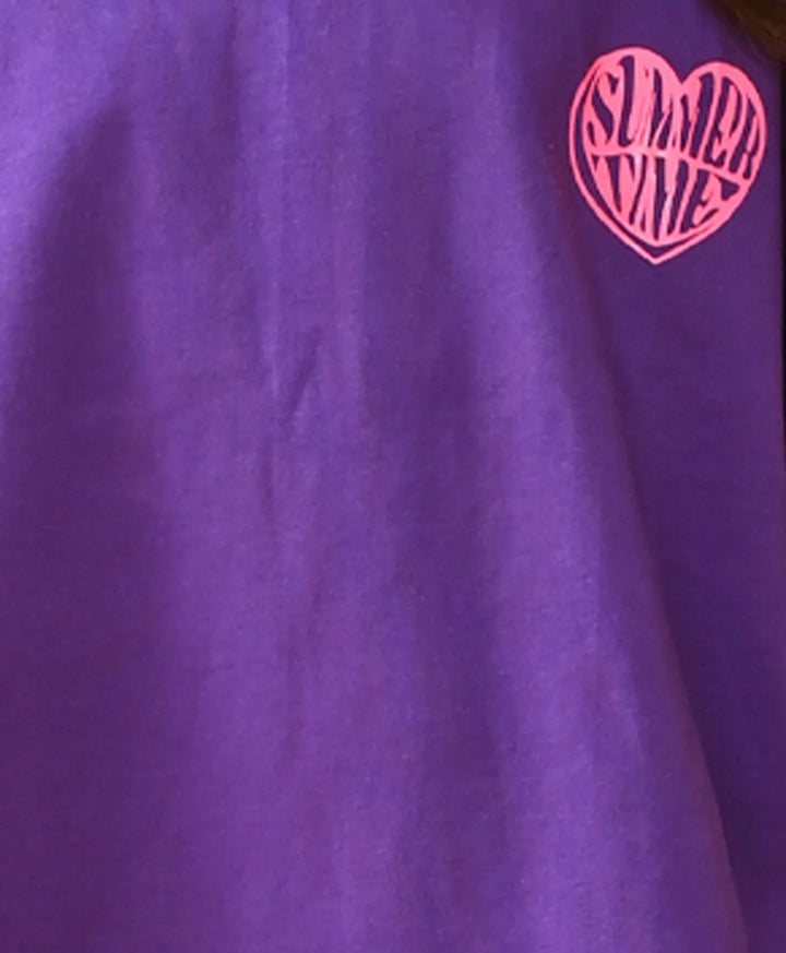 PURPLE SUMMER TSHIRT HEART PINK LEGGINGS SET - PURPLE /PINK - Anthrilo 