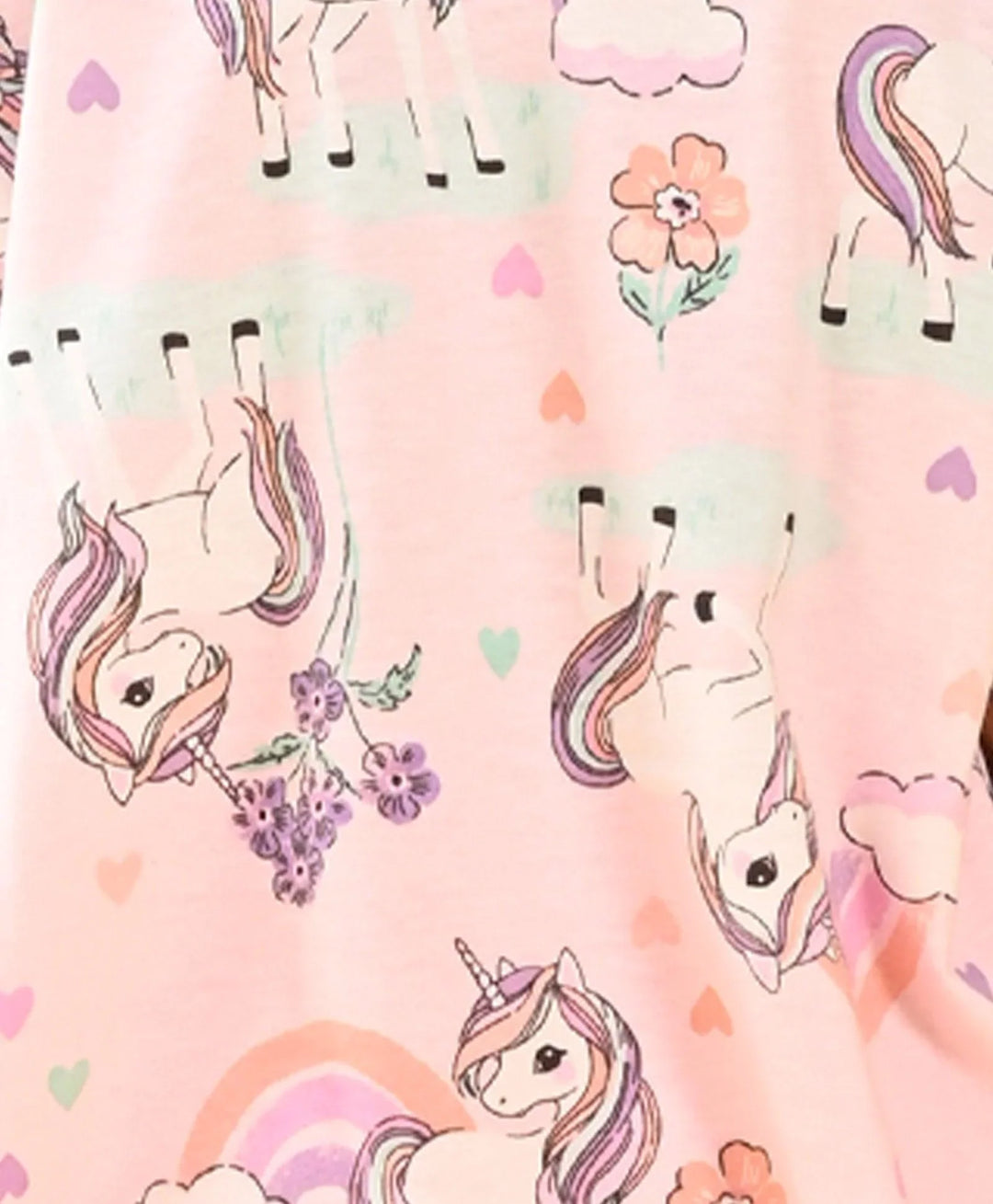 UNICORN HEART GIRLS SHORT SLEEVES T-SHIRT - PINK - Anthrilo 
