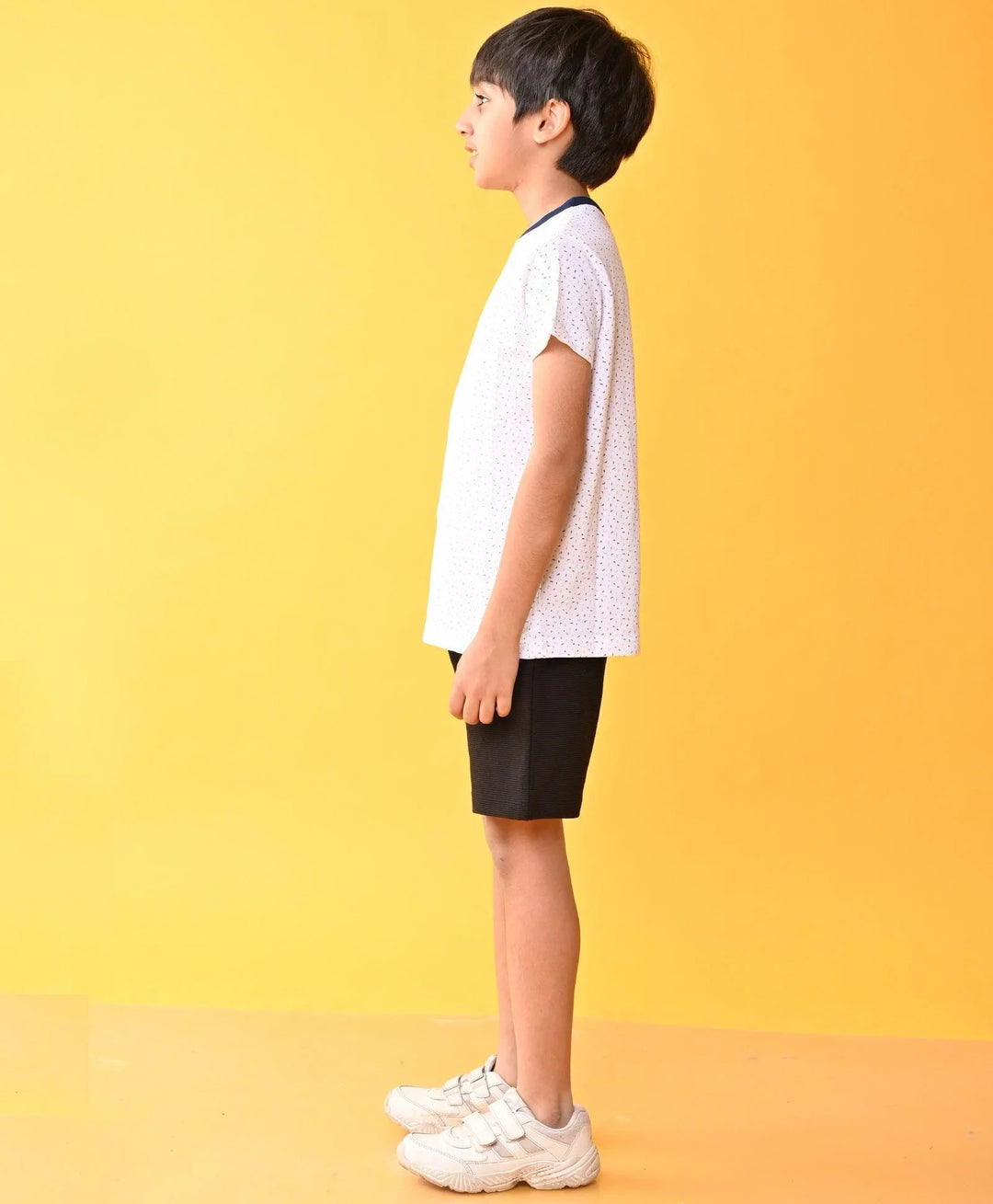 DOTTED WHITE BLACK STRIPED SHORTS SET - WHITE/BLACK - Anthrilo 