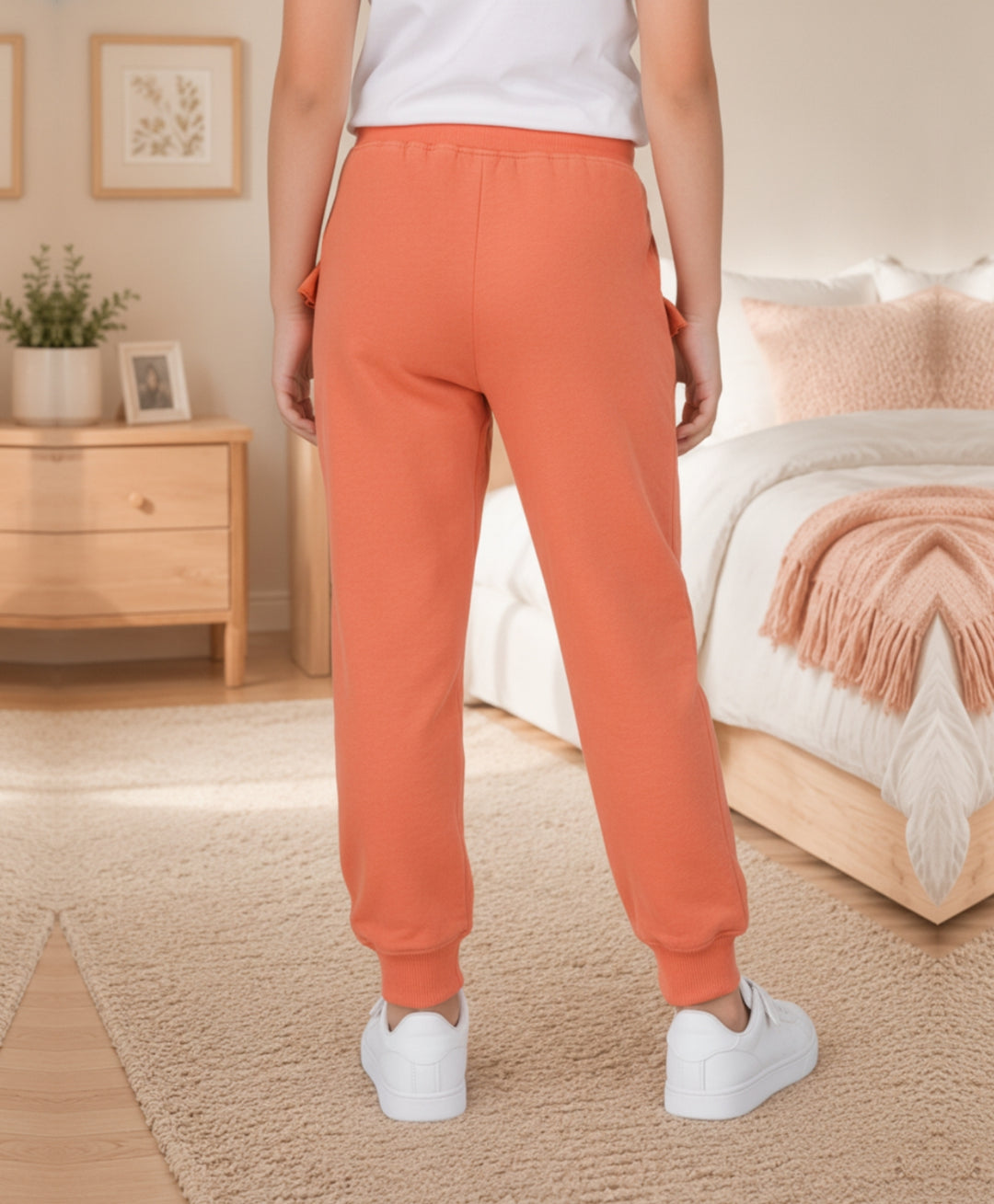 Pretty Peach Frill Jogger