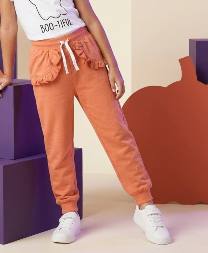 Pretty Peach Frill Jogger