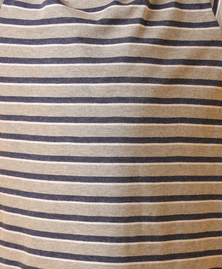 Grey White Navy Stripe Boys Sleepwear Short Set-Grey