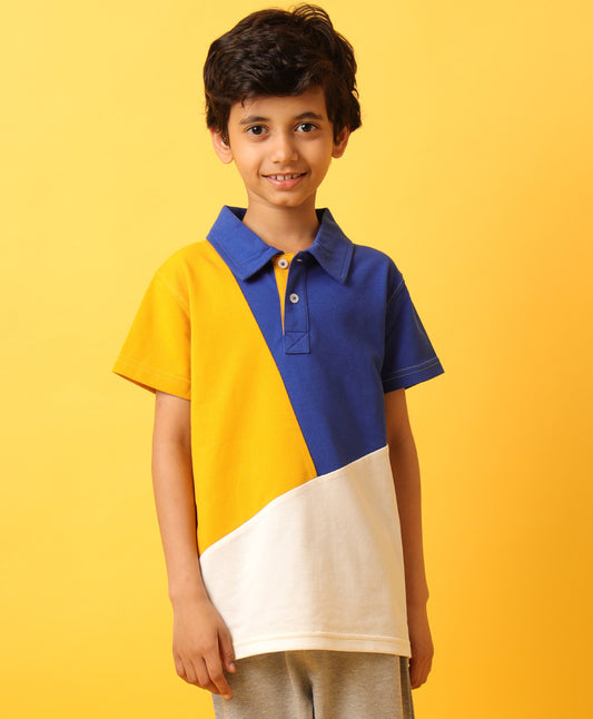 MUSTARD ROYAL WHITE BOYS POLO T-SHIRT-MUSTARD