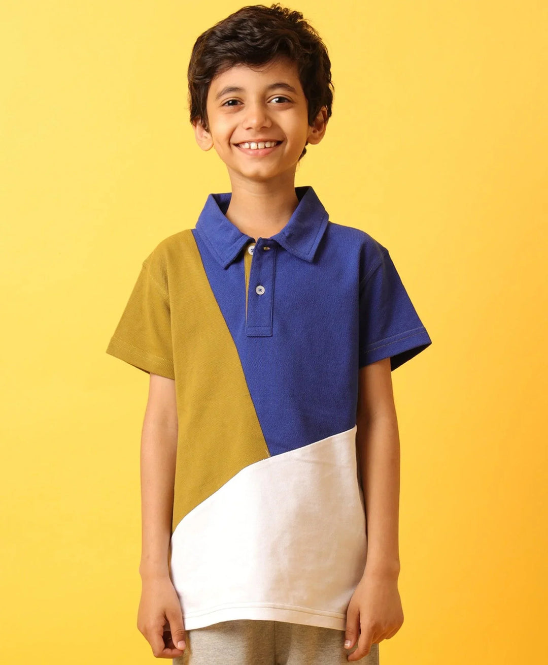 OLIVE ROYAL WHITE  BOYS POLO T-SHIRT-OLIVE - Anthrilo 