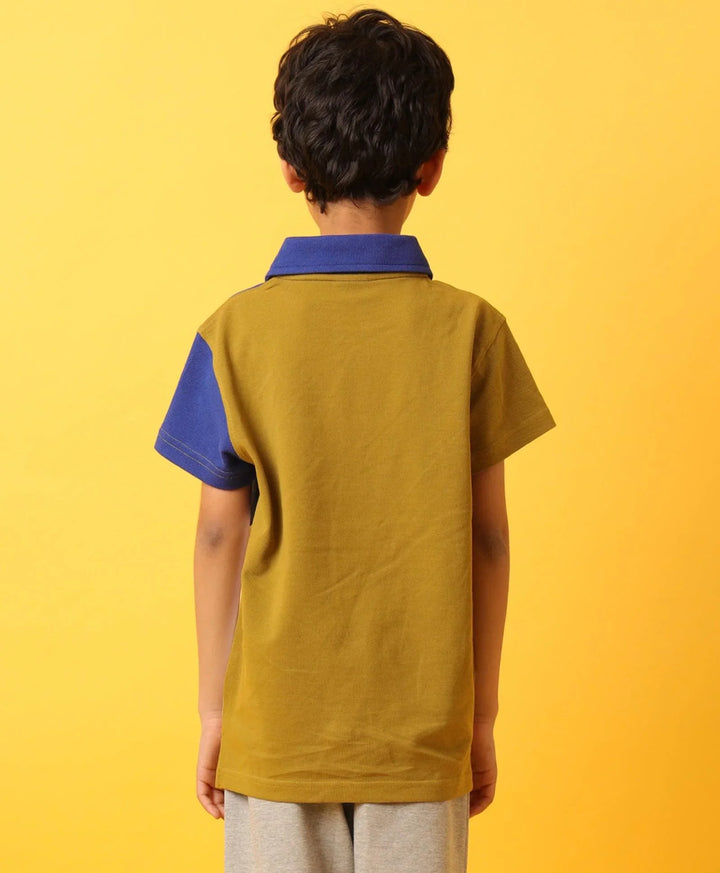 OLIVE ROYAL WHITE  BOYS POLO T-SHIRT-OLIVE - Anthrilo 
