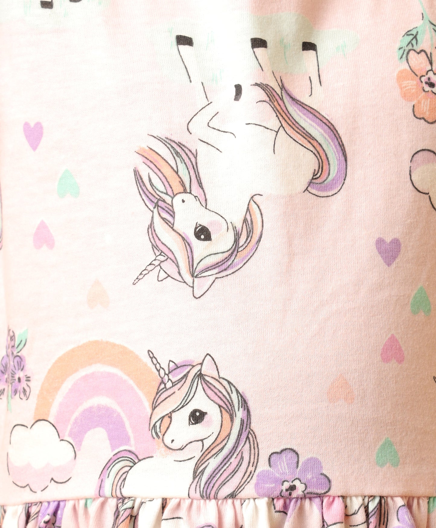 UNICORN HEART FRILL DRESS-PINK