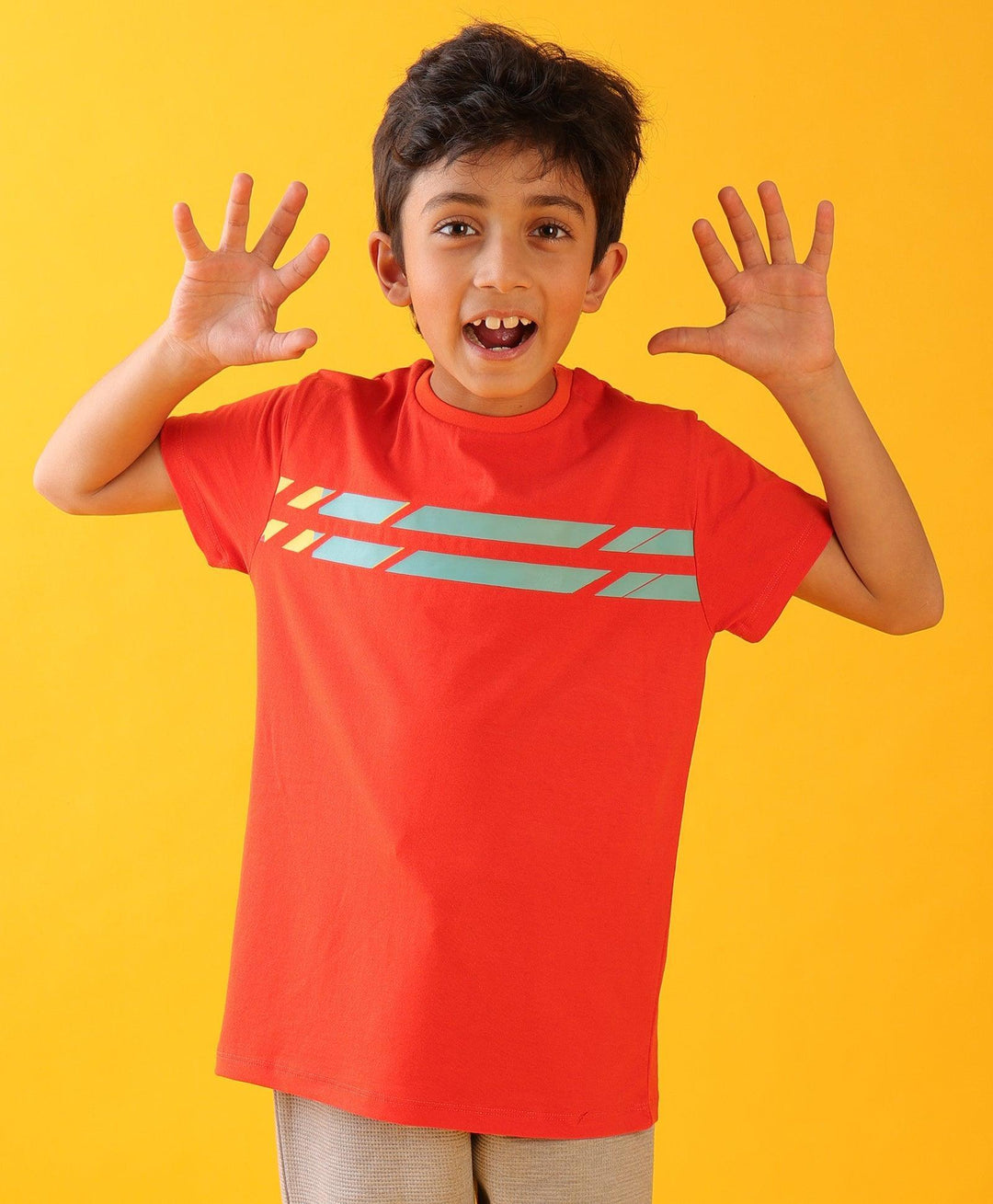 ORANGE ENGLAND STRIPE SHORT SLEEVES T-SHIRT - ORANGE - Anthrilo 