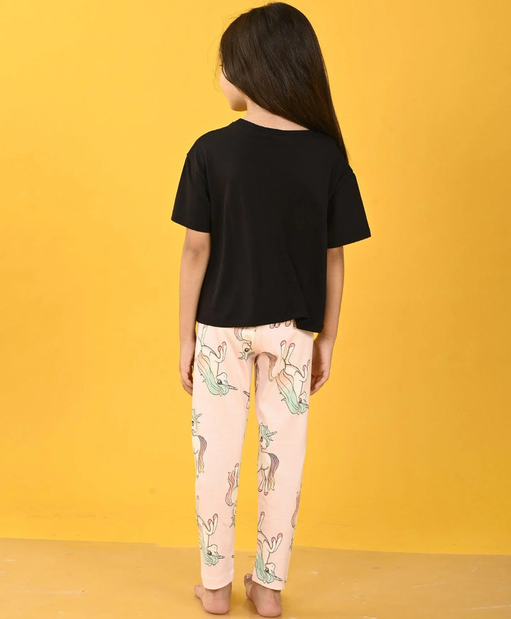 PLANET BLACK UNICORN STAR LEGGING SET - BLACK/PINK - Anthrilo 