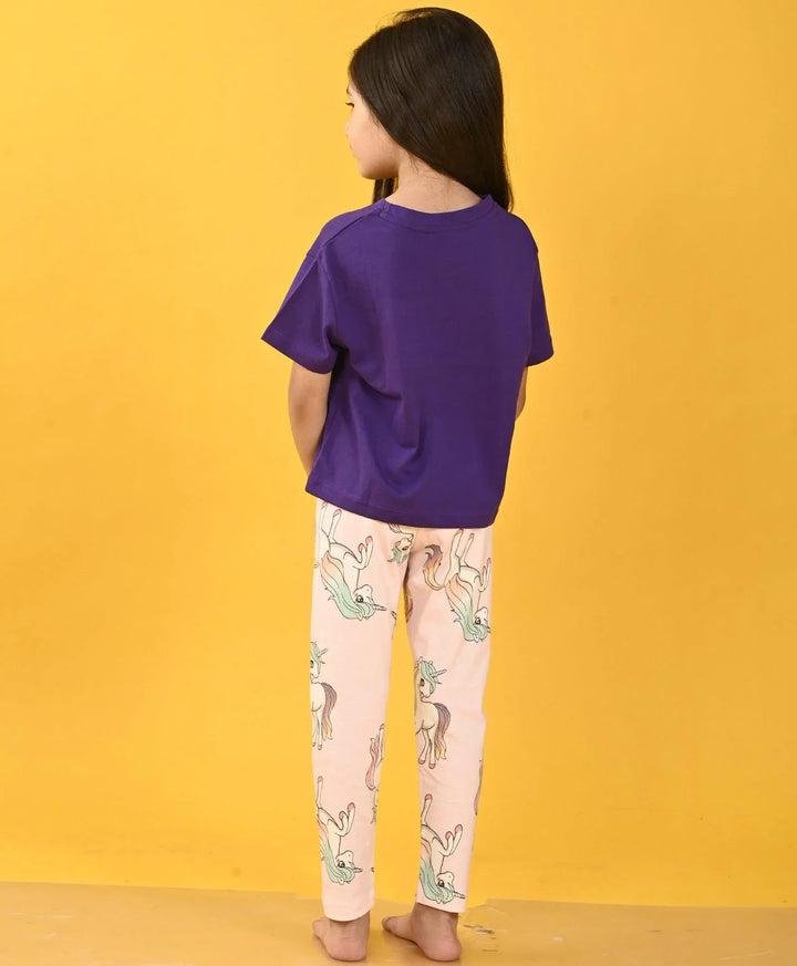 TIME PURPLE UNICORN STAR LEGGING SET - PURPLE/PINK - Anthrilo 