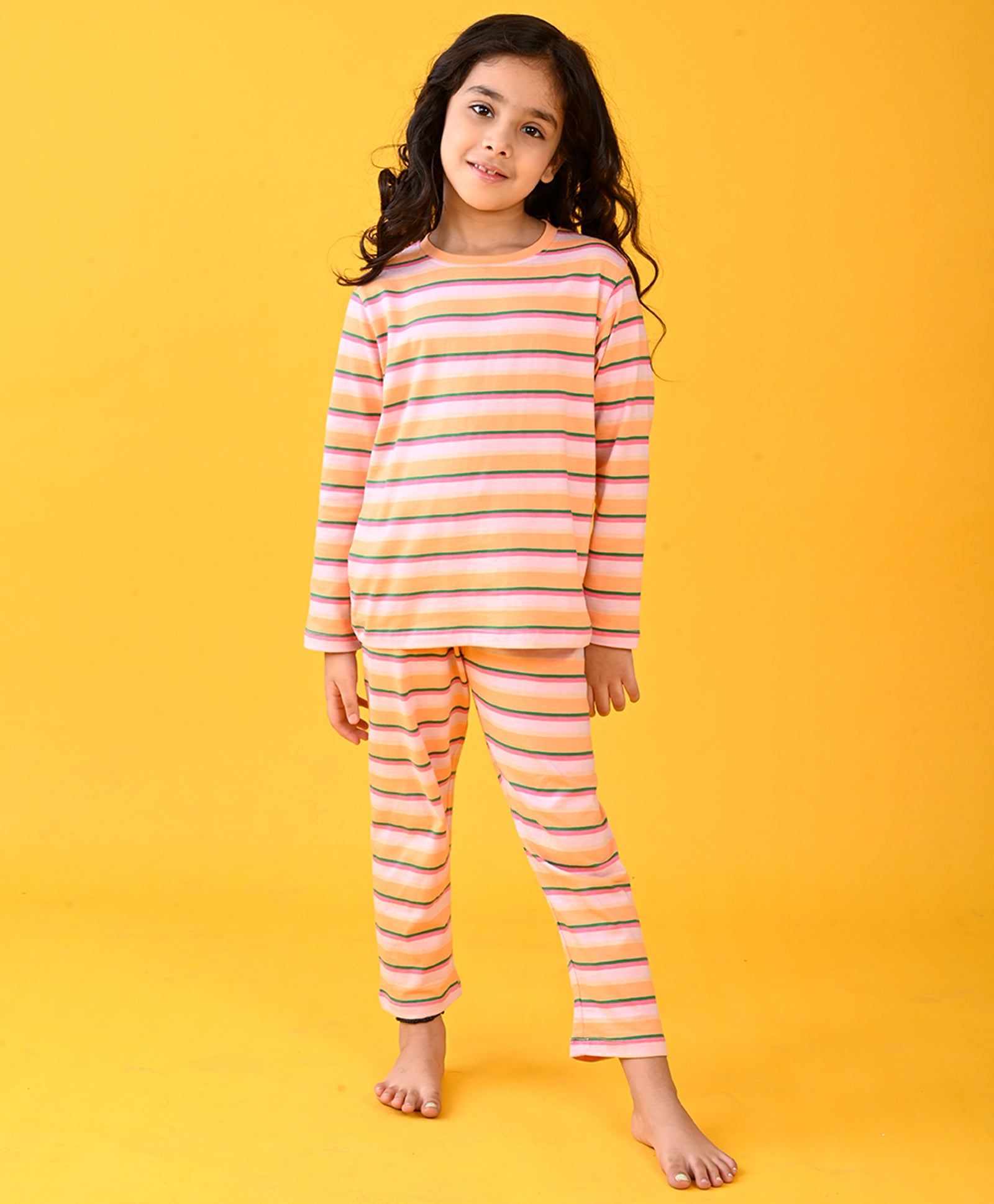 PINK STRIPER LONG SLEEEVES PYJAMA SET - PINK - Anthrilo 
