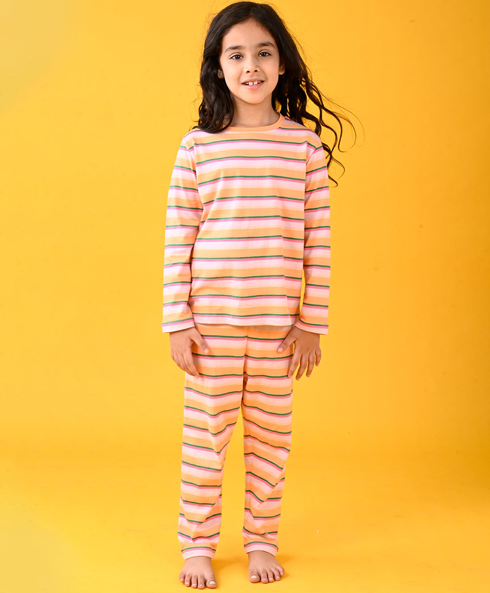 PINK STRIPER LONG SLEEEVES PYJAMA SET - PINK - Anthrilo 