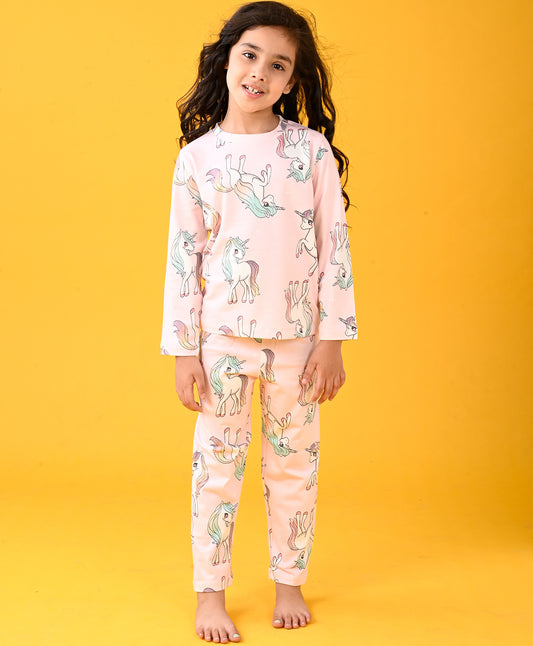 UNICORN STAR  LONG SLEEVE PYJAMA SET - PINK