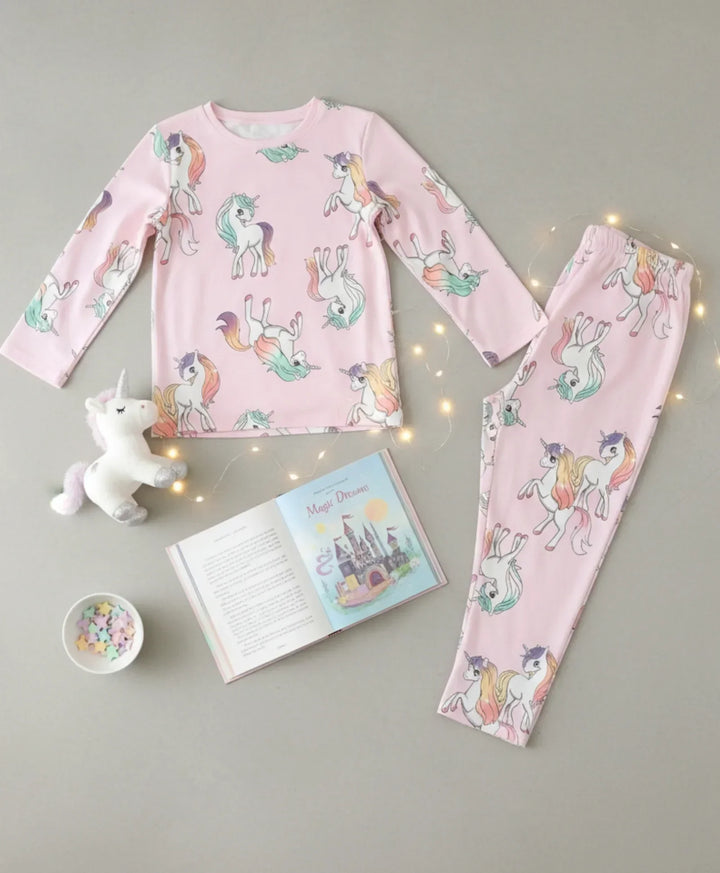 UNICORN STAR  LONG SLEEVE PYJAMA SET - PINK - Anthrilo 