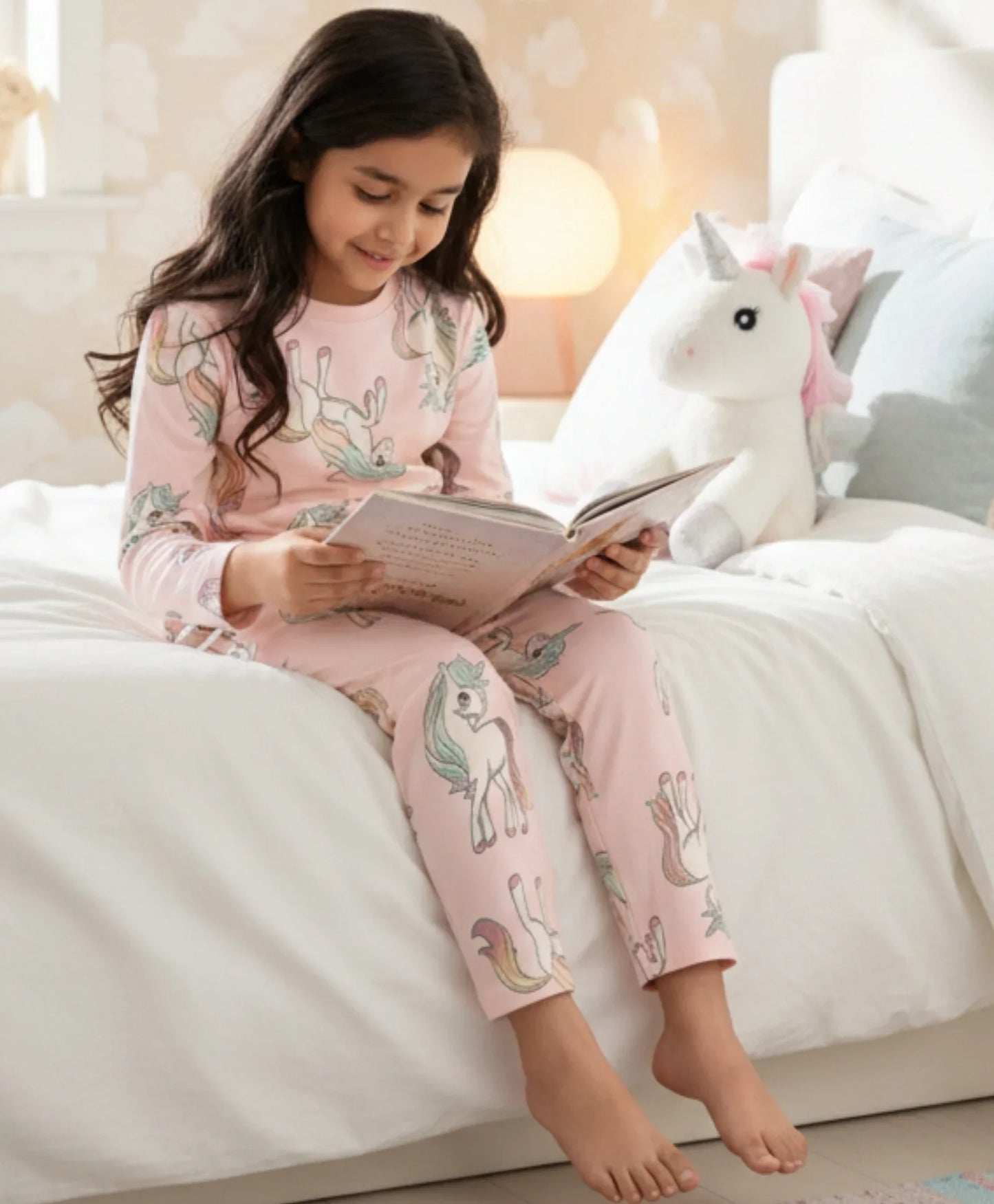 UNICORN STAR  LONG SLEEVE PYJAMA SET - PINK