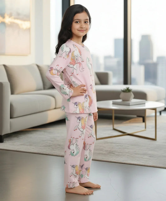 UNICORN STAR  LONG SLEEVE PYJAMA SET - PINK - Anthrilo 