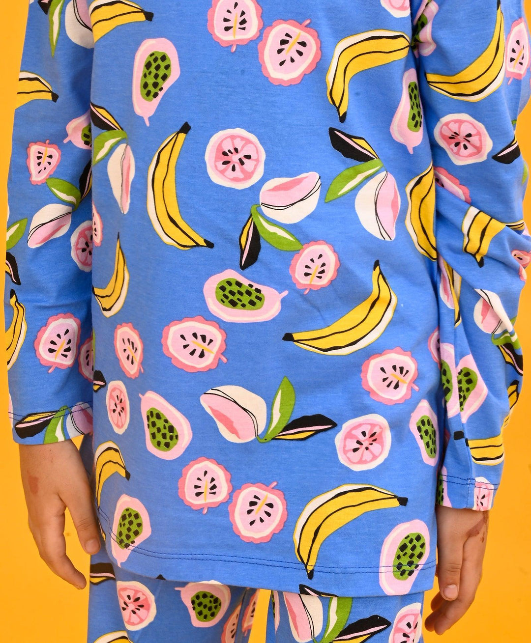 BANANA BERRY LONG SLEEVES GIRLS PYJAMA SET - BLUE - Anthrilo 